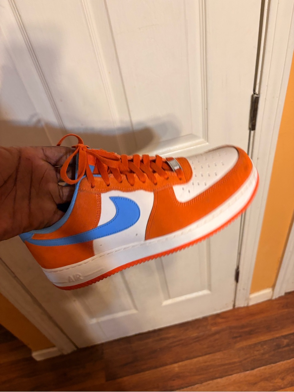 Nike Men’s Orange, Blue and White Low-Top Sneaker